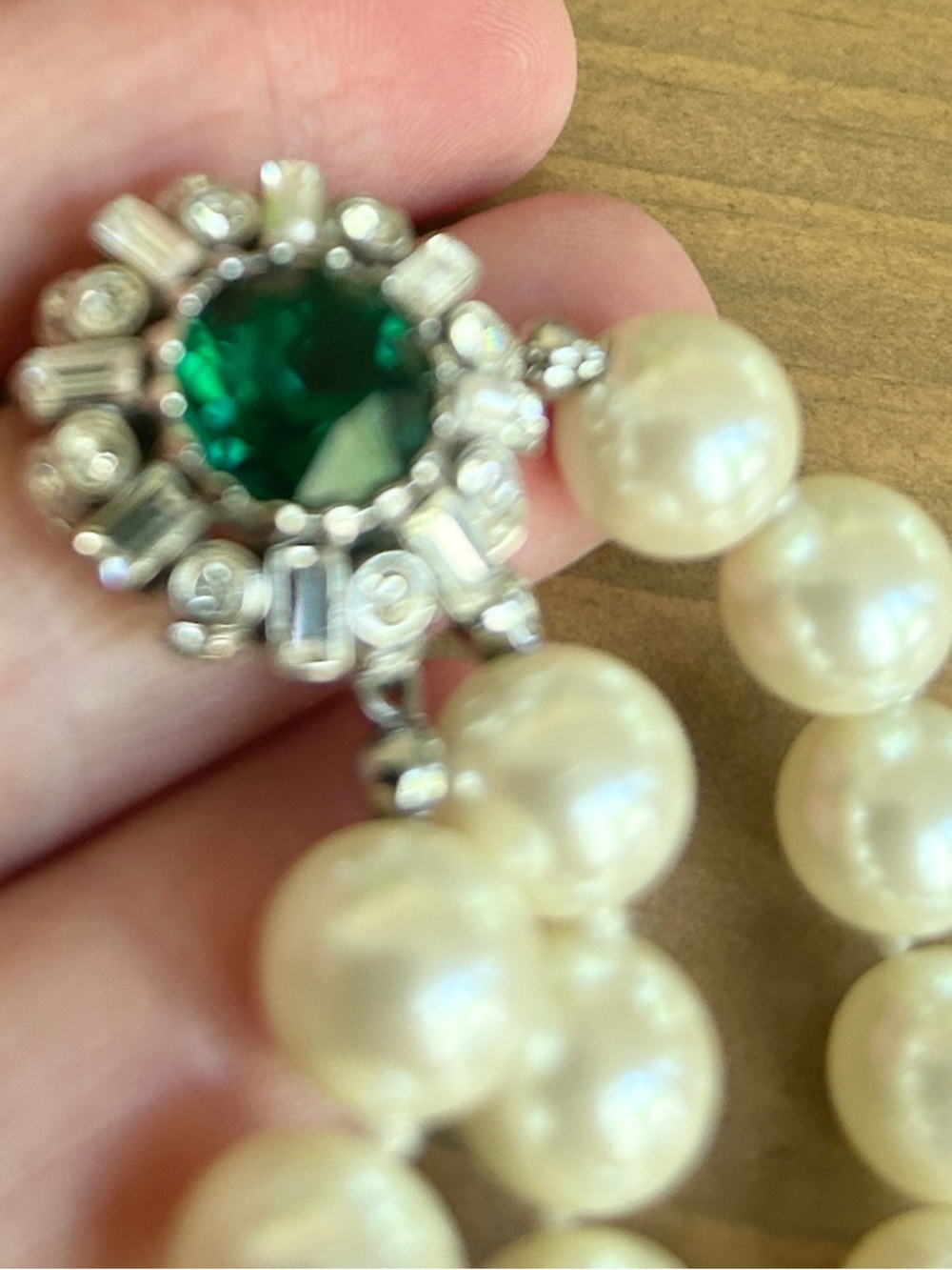 Vtg CAROLEE Majestic Pearl Necklace 3 Strand Knotted High End Art Deco 18” 13 mm - Picture 10 of 11